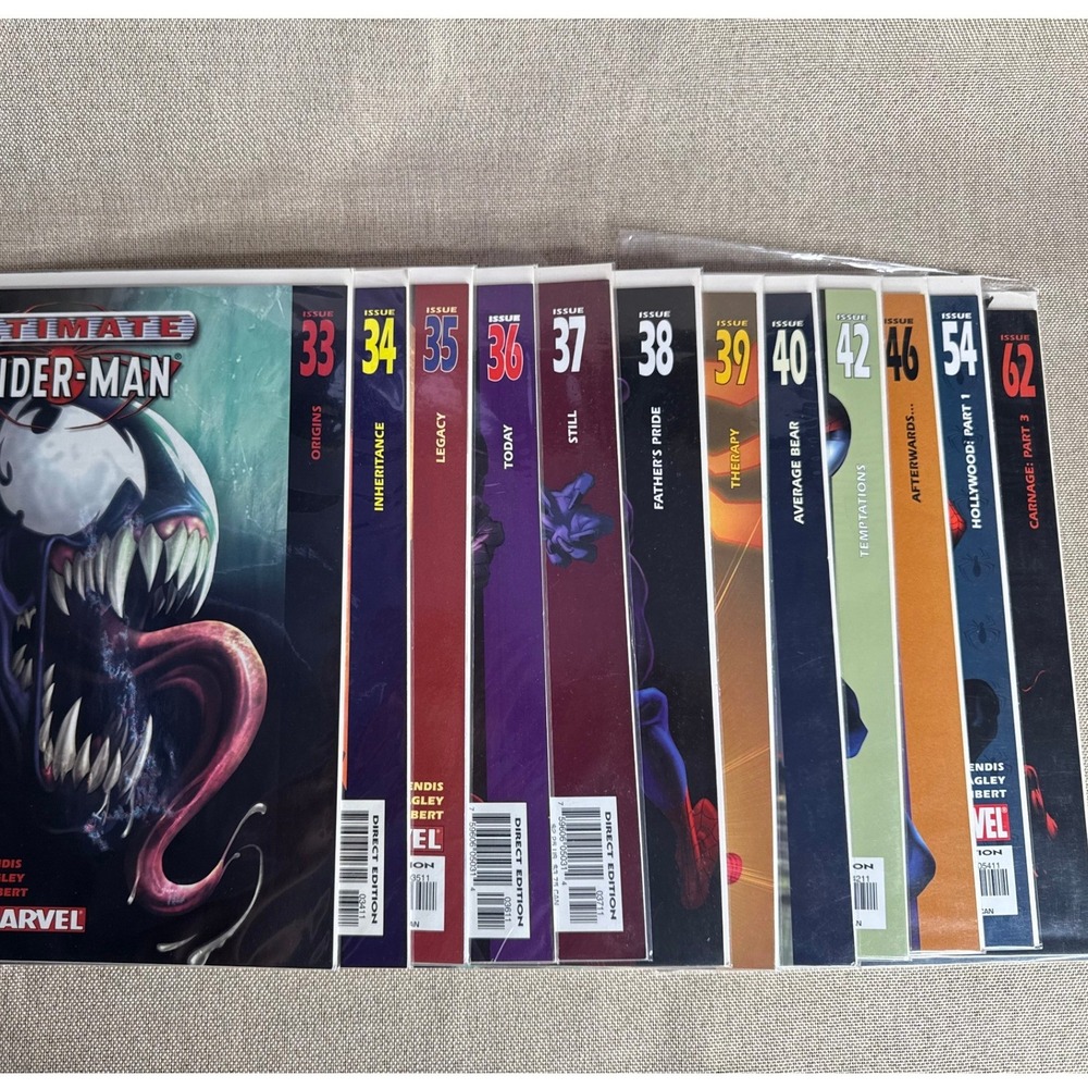 Ultimate Spider-Man Marvel Comic Lot 12 Books from No. 33-62 Venom Bendis Bagley
